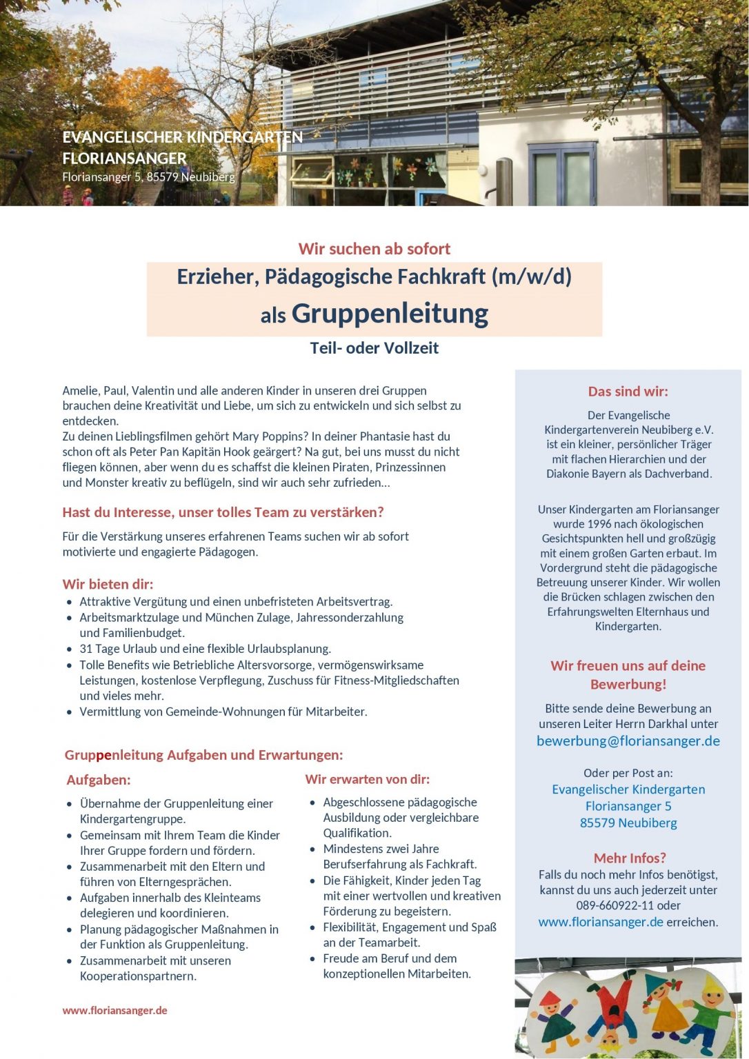 Evangelischer Kindergarten – Floriansanger 5, 85579 Neubiberg